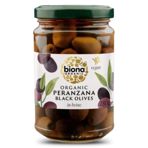 Masline negre peranzana in saramura bio 280g Biona