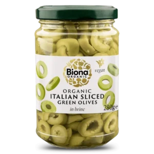 Masline verzi italine feliate in saramura bio 280g Biona