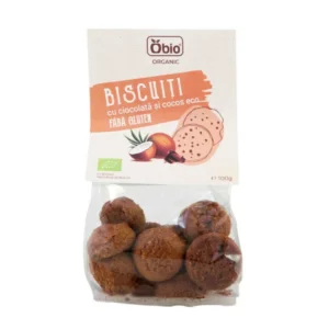 Biscuiti cu ciocolata si cocos bio 100g Obio