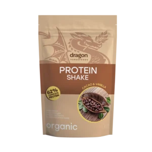 Shake proteic cacao si vanilie bio 500g Dragon Superfoods