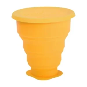 Pahar pliabil pentru igienizarea cupei menstruale galben 225ml Me Luna